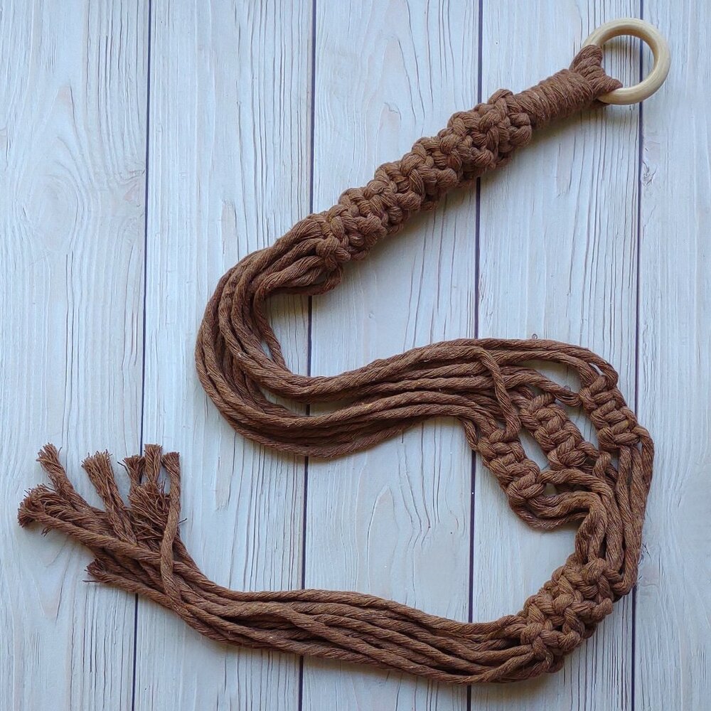 NEW! Brown Boho Macrame Plant Hanger | Hanging Planter Indoor Garden Home Decor